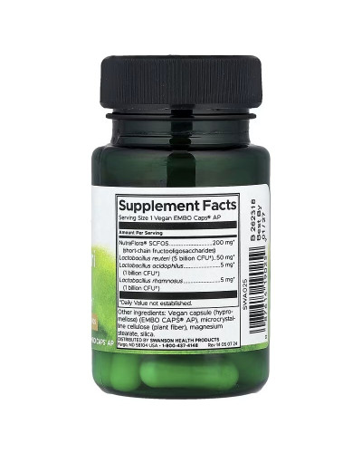 Пробіотик, 7 млрд КУО, Probiotic L. Reuteri Plus, Swanson, 30 веганських капсул