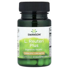 Пробіотик, 7 млрд КУО, Probiotic L. Reuteri Plus, Swanson, 30 веганських капсул