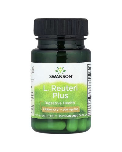 Пробіотик, 7 млрд КУО, Probiotic L. Reuteri Plus, Swanson, 30 веганських капсул