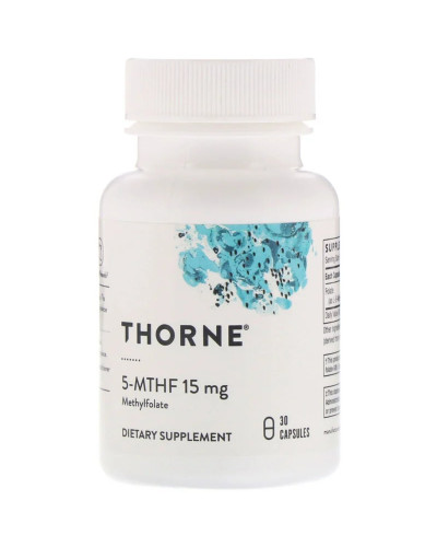 Фолієва кислота, Метілфолат, 5-MTHF, Thorne Research, 15 мг, 30 капсул
