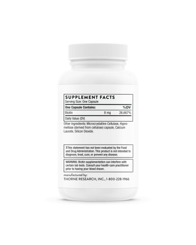Біотин, 8 Мг, Biotin, Thorne Research, 60 Капсул