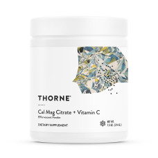 Кальций и Магний с Витамином C, Cal-Mag Citrate + Vitamin C, Effervescent Powder, Thorne Research, 214 гр