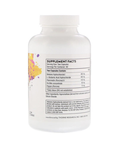 Покращені травні ферменти, Advanced Digestive Enzymes, Thorne Research, 180 капсул Покращені травні ферменти, Advanced Digestive Enzymes, Thorne Research, 180 капсул