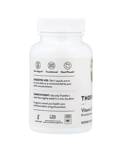 Витамин K, Vitamin K, Thorne, 60 капсул