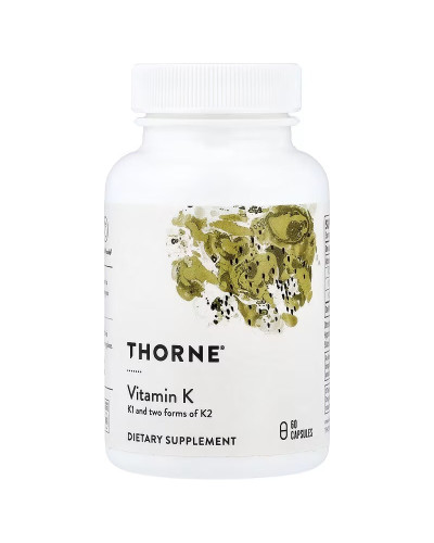 Витамин K, Vitamin K, Thorne, 60 капсул