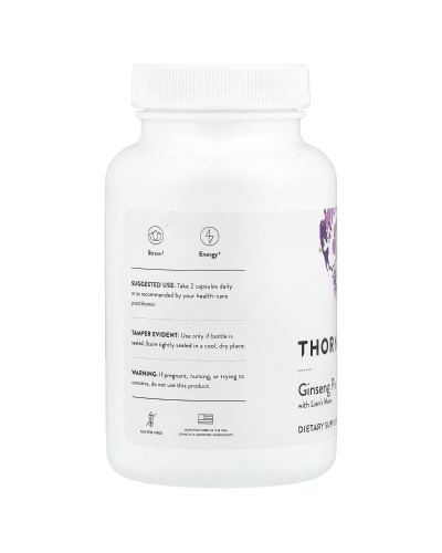 Супер энергия с женьшенем и ежевиком, Ginseng Plus with Lion's Mane, Thorne, 60 капсул