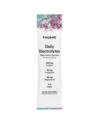 Электролиты, вкус арбуза, Daily Electrolytes, Thorne, 30 стыков Электролиты, вкус арбуза, Daily Electrolytes, Thorne, 30 стыков