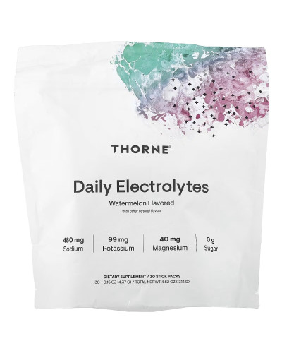 Электролиты, вкус арбуза, Daily Electrolytes, Thorne, 30 стыков
