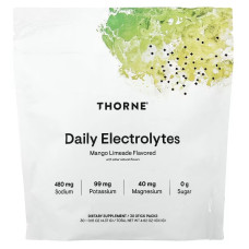 Электролиты, вкус манго-лаймового лимонада, Daily Electrolytes, Thorne, 30 стыков