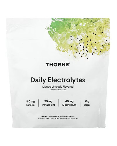 Электролиты, вкус манго-лаймового лимонада, Daily Electrolytes, Thorne, 30 стыков