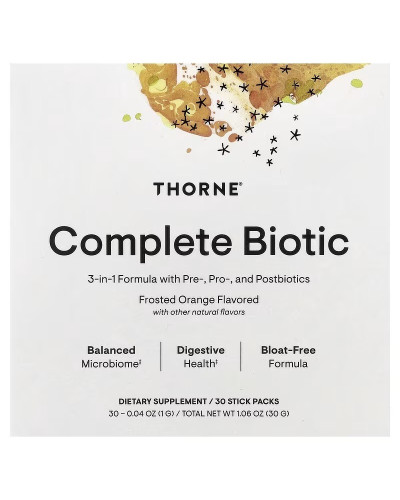 Пробиотический комплекс, вкус апельсина, Complete Biotic, Thorne, 30 стыков