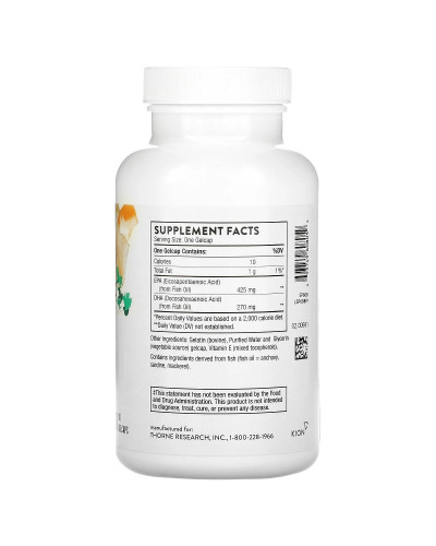 Супер Омега з високим рівнем EPA, Super EPA, Thorne Research, 90 гелевих капсул