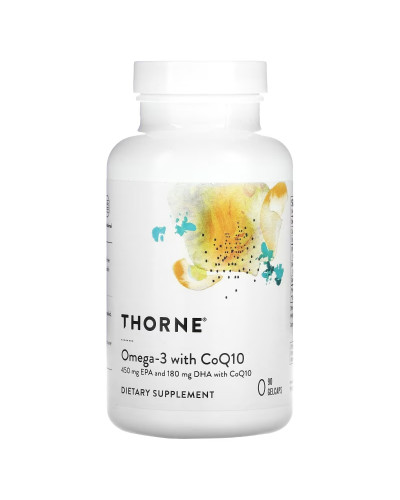 Омега-3 з коензимом Q10, Omega-3 with CoQ10, Thorne Research, 90 гелевих капсул