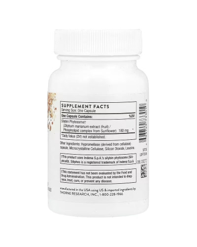 Экстракт расторопши, Siliphos, Milk Thistle Phytosome, Thorne Research, 90 капсул