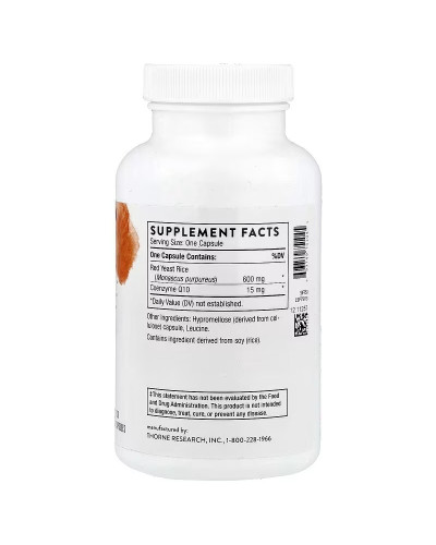 Червоний дріжджовий рис та CoQ10, Red Yeast Rice + CoQ10, Thorne Research, 120 капсул