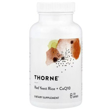 Красный дрожжевой рис и CoQ10, Red Yeast Rice + CoQ10, Thorne Research, 120 капсул