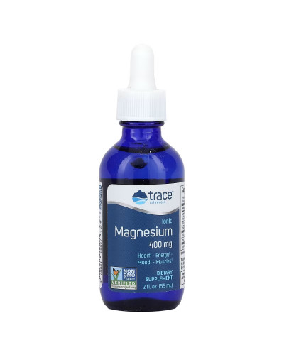 Магний ионизированный в каплях, 400 мг, Ionic Magnesium, Trace Minerals, 59 мл