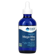 Магний с низким содержанием натрия, 400 мг,  Low Sodium Mega-Mag, Trace Minerals, 118 мл