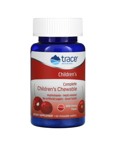 Витаминно-минеральный комплекс для детей, вкус вишни, Complete Multi Children's Chewable, Trace Minerals, 60 жевательных таблеток