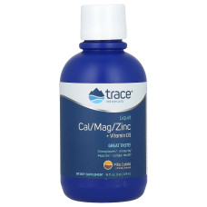 Жидкий кальций, магний, цинк и витамин D3, вкус пина колада, Liquid Cal Mag Zinc Vitamin D3, Trace Minerals, 473 мл