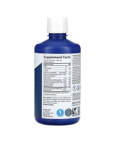 Рідкий кальцій, магній, цинк та вітамін D3, смак піна колади, Liquid Cal Mag Zinc Vitamin D3, Trace, 946 мл