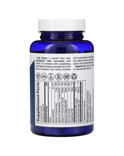 Кораловий кальцій та культові мікроелементи, Coral Calcium + Iconic Trace Minerals, Trace Minerals, 60 вегетаріанських капсул