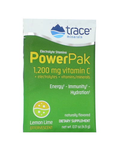 Электролиты, вкус лимон-лайм, Electrolyte Stamina PowerPak, Trace Minerals, 30 пакетов