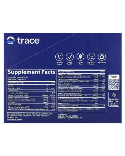 Электролиты, вкус апельсина, Power Pak, Trace Minerals, 30 пакетов по 6 гр.