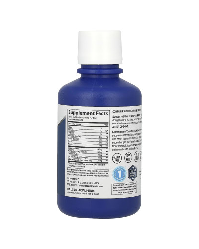 Жидкий глюкозамин, хондроитин и МСМ, вкус голубики, Liquid Glucosamine Chondroitin MSM, Trace Minerals, 473 мл