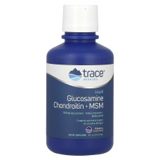 Жидкий глюкозамин, хондроитин и МСМ, вкус голубики, Liquid Glucosamine Chondroitin MSM, Trace Minerals, 473 мл