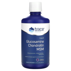 Жидкий глюкозамин, хондроитин и МСМ, вкус голубики, Liquid Glucosamine Chondroitin MSM, Trace Minerals, 946 мл