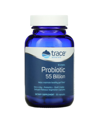 Пробіотик, 55 мільярдів, Probiotic, Trace Minerals, 30 капсул