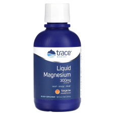Магний, 300 мг, вкус мандарина, Liquid Magnesium, Trace Minerals, 473 мл