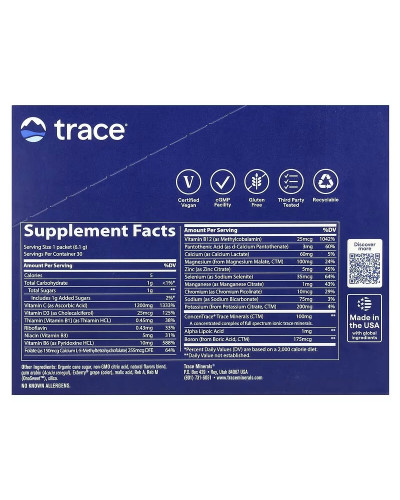 Электролиты, вкус ягод, Power Pak, Trace Minerals, 30 пакетов по 6 гр.