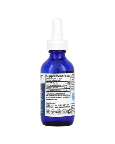 Йод ионный в каплях, 225 мкг, Ionic Iodine, Trace Minerals, 59 мл