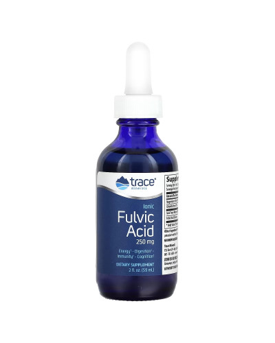 Фульвова Кислота Іонна, 250 мг, Ionic Fulvic Acid, Trace Minerals, 59 мл
