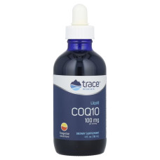 Коэнзим Q10 в каплях, 100 мг, вкус мандарина, Liquid CoQ10, Trace Minerals, 118 мл