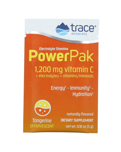 Электролиты, вкус мандарина, Electrolyte Stamina PowerPak, Trace Minerals, 30 пакетов