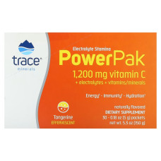 Электролиты, вкус мандарина, Electrolyte Stamina PowerPak, Trace Minerals, 30 пакетов