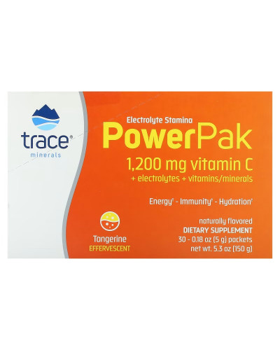 Электролиты, вкус мандарина, Electrolyte Stamina PowerPak, Trace Minerals, 30 пакетов