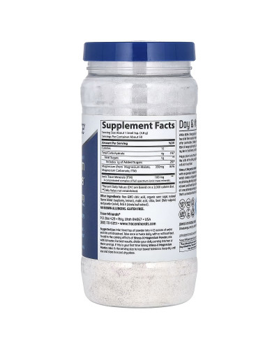 Магній, смак малина-лимон, 350 мг, Stress-X, Magnesium Powder, Trace Minerals, 240 гр