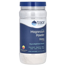 Магний, вкус малина-лимон, 350 мг, Stress-X, Magnesium Powder, Trace Minerals, 240 гр