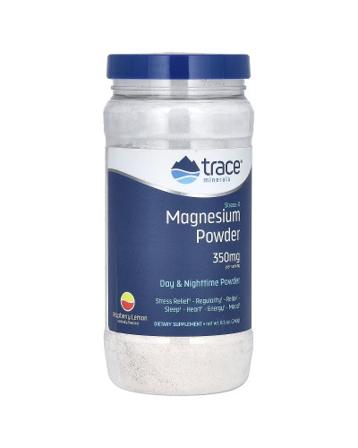 Магній, смак малина-лимон, 350 мг, Stress-X, Magnesium Powder, Trace Minerals, 240 гр