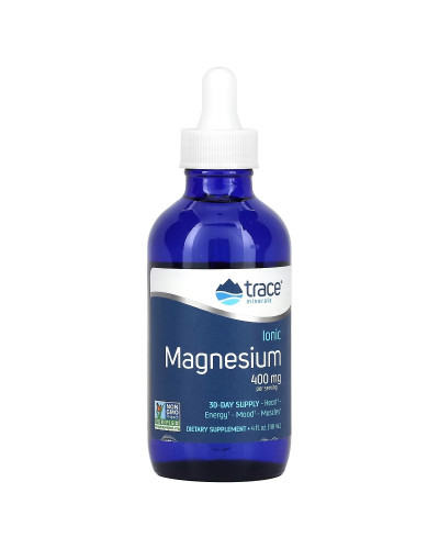 Магний ионизированный в каплях, 400 мг, Ionic Magnesium, Trace Minerals, 118 мл