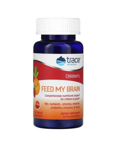 Харчування мозку для дітей, смак фруктів, Children's Feed My Brain, Trace, 60 жувальних таблеток
