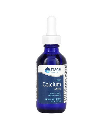 Кальций ионный в каплях, 200 мг, Ionic Calcium, Trace Minerals, 59 мл