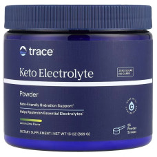 Электролиты-Кето, вкус лимон и лайм, Keto Electrolyte Powder, Trace Minerals, 369 гр