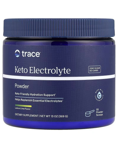 Электролиты-Кето, вкус лимон и лайм, Keto Electrolyte Powder, Trace Minerals, 369 гр