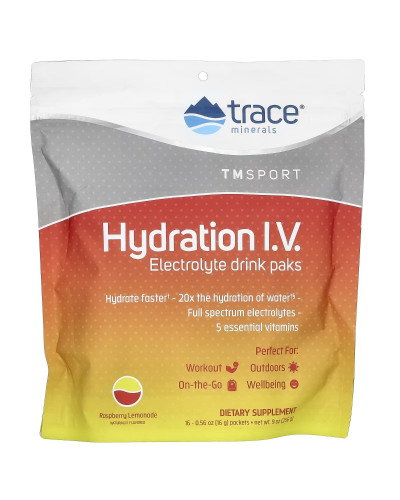 Электролиты, вкус малины, Electrolyte Drink Paks, Trace Minerals, 16 пакетов