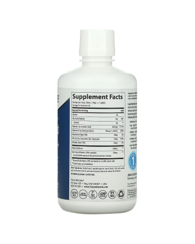 Підтримка імунної системи, смак ягід, Fast-Absorbing Liquid Immunity+, Trace Minerals, 887 мл